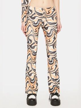 NGOrder ASYMMETRIC TRIPPY VELOUR FLARE PANTS *DEAD STOCK*
